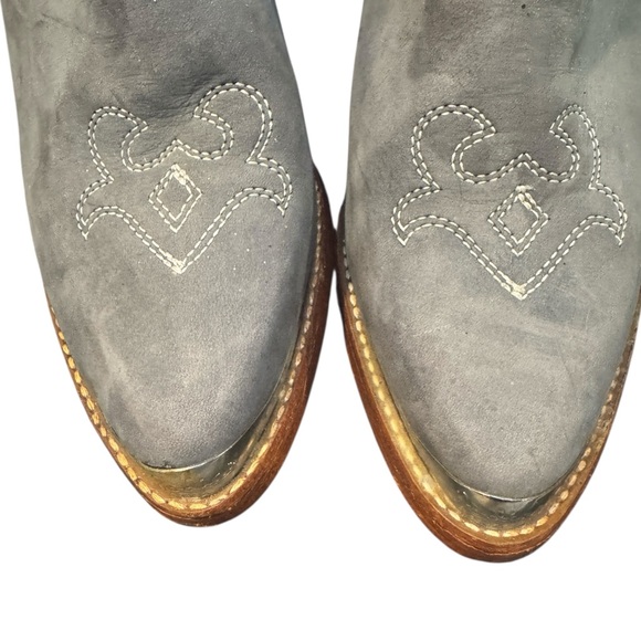 VTG Womens NOS Cowboy Boots ZODIAC USA Grey Suede Heeled Costal Cowgirl Size 8M - Picture 4 of 11